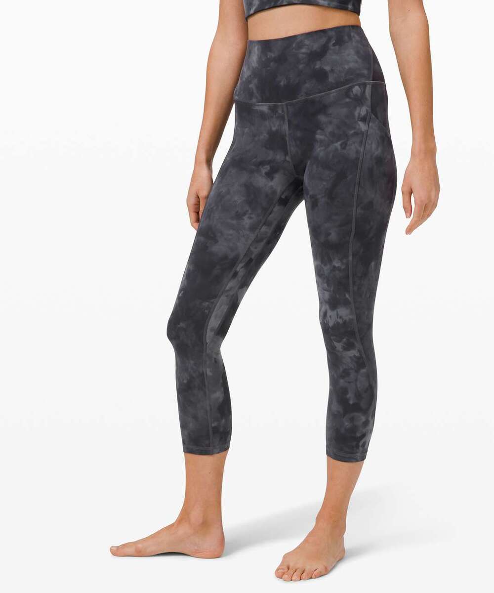 Lululemon Align High Rise Crop with Pockets 23" Diamond Dye Grey Size 4